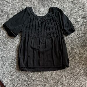 Elle Black Textured Women's Blouse